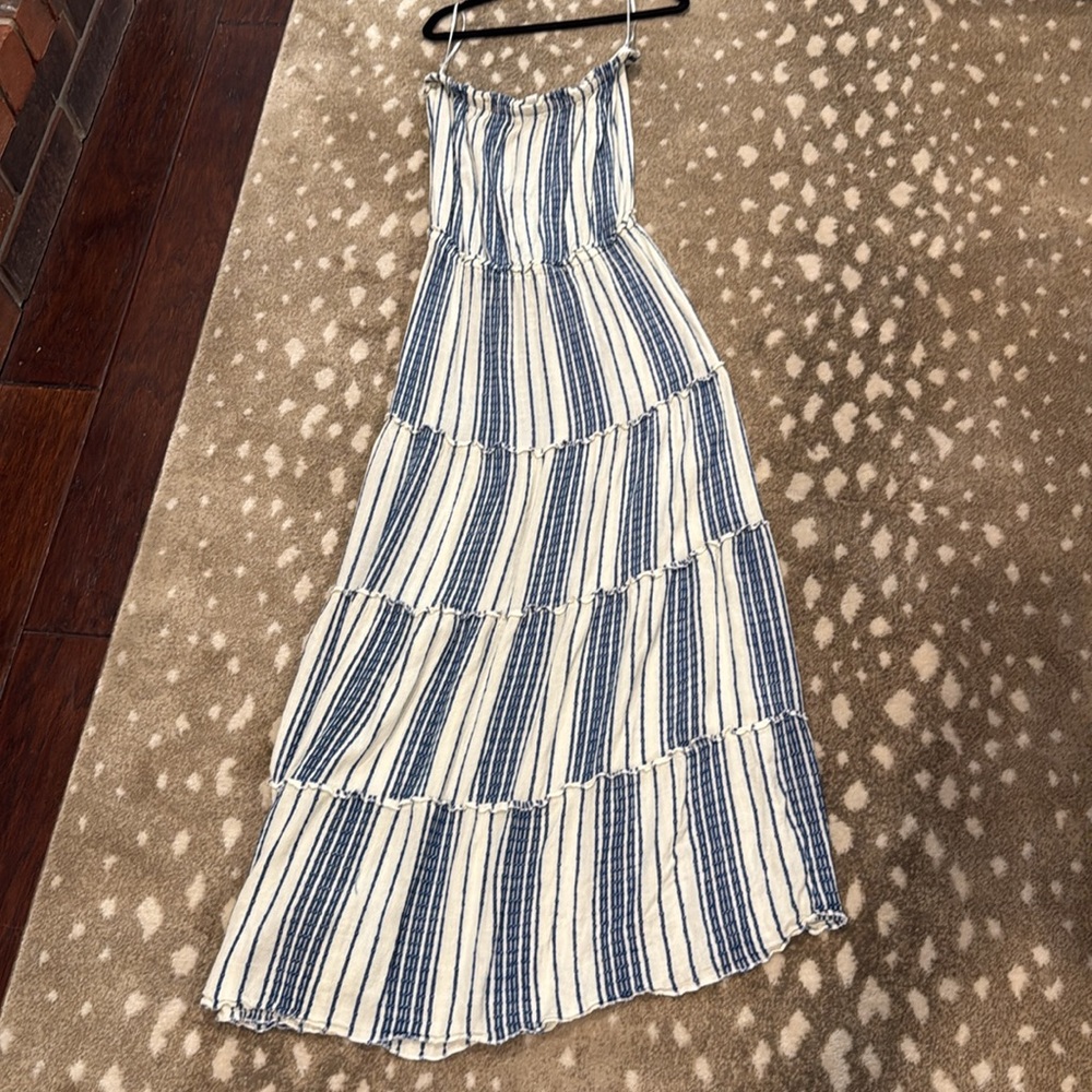 Elan Blue and White Striped Sleeveless Maxi Dress. Size S* - Picture 9 of 10